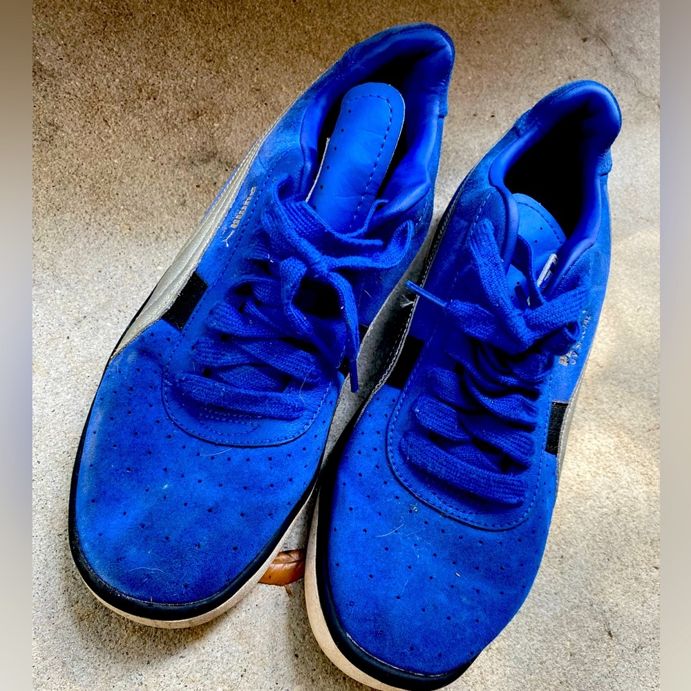 Puma GV Special Blue Silver Suede Athletic Shoes Sneakers